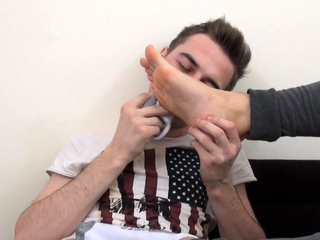 Footjobs and anal fucking for two horny twinks