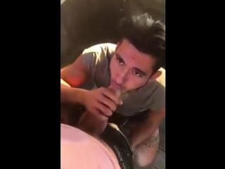 Cute Latin Hunk Sucks Big Cock and Eats Cum