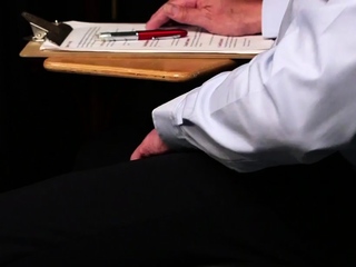 Sexy blondie voyeur teasing old wanker