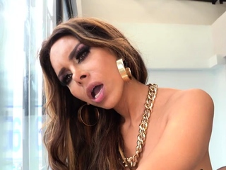 Stunning latina TS hard cockriding BF