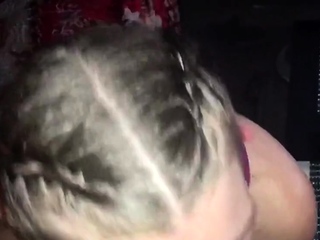 Big-Tits POV Blowjob by a Green-Eyed Amateur Brunette Babe