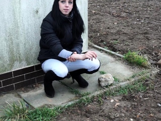 Busty Czech amateur fucks outdoor in public