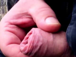Outdoor Small Cock Masturbation Closeup