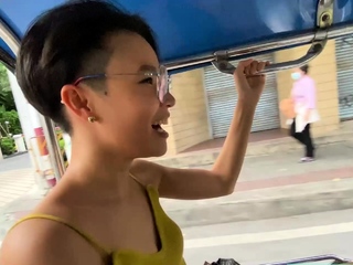 Skinny Thai girl with glasses loves sex