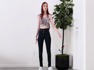 Amateur redhead shaves and masturbates