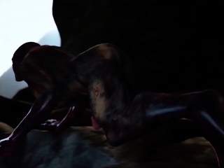 Big tits blonde babe fucked in a cave