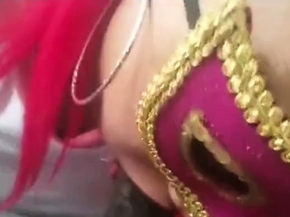 Masked Ebony Amateur Gives Blowjob and Swallows