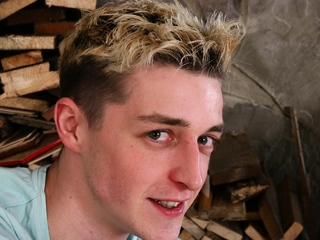 Cute blonde czech boy does striptease