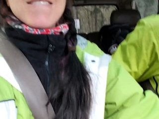 Road Head Creamy Mouthpie Swallow After a Cum Spill