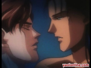 Hentai gay couple kissing and caring