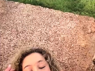 Amateur milf car outdoor handjob