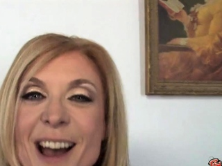 Blonde with Big Boobs Gives Blowjob to Her Dildo on Liv more