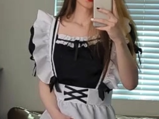 Cloudy Standing Masturbation In Maid Costume