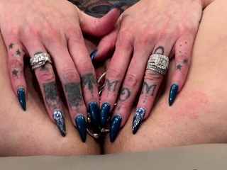 Busty MILF Tattu Mom plays with pussy piercings