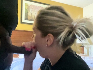 Big ass chubby blonde milf loves sucking big cock
