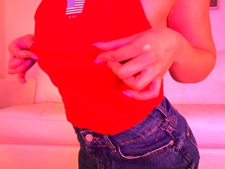Hot babe Sophie Paris having horny solo toy masturbation