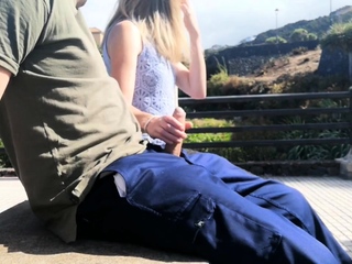 Risky Public Blowjob with a Huge Cumshot in Czech Republic