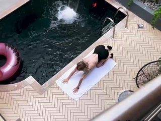 Blown by busty Latina roomie after Yoga