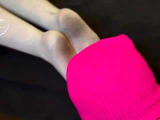 Cute teen girl enjoys foot fetish