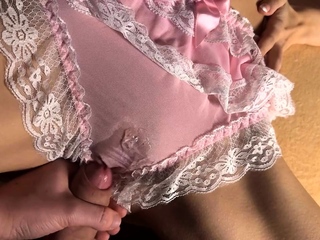 Creamy Pussy Rub and Cum Through Her Panties