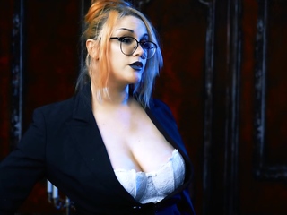 Masturbating busty blonde teen on couch with big toys