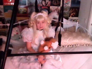 Blonde teen Charlize in hot solo masturbation on her bed
