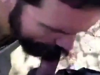 Bearded Daddy Gives Facial in the Woods