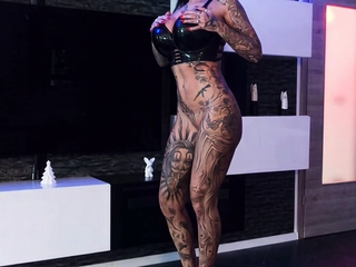 German tattooed amateur MILF slut sucks cock