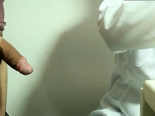 Sexy Doctor Blowjobs Patient’s Cock with Latex Gloves –