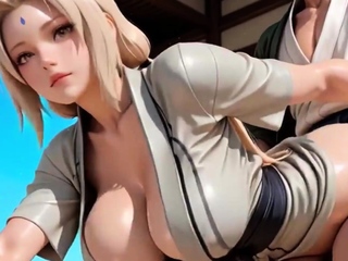 Stepmom Tsunade sees stepson’s big cock and needs anal sex
