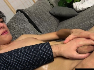 Handsome Czech boy with big nipples gets handjob