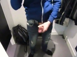 Big Cock Handjob in Dressing Room – Jerking Solo